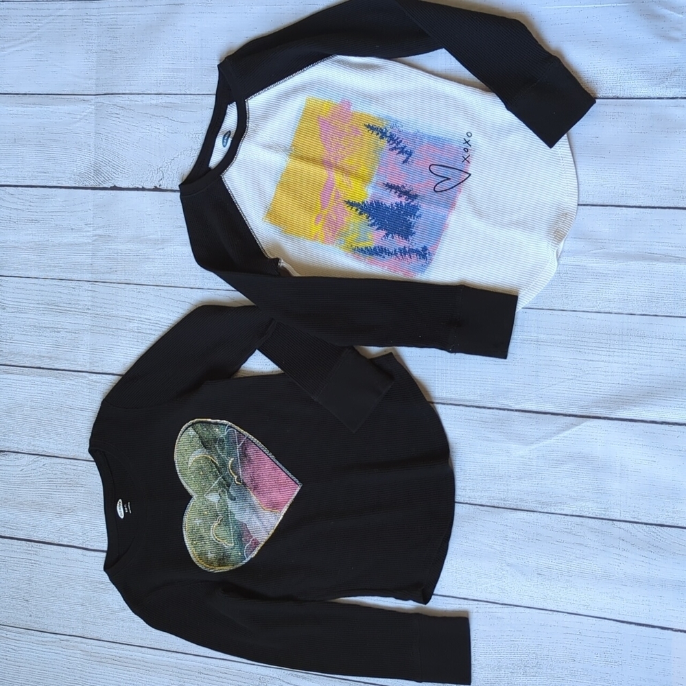 Old Navy Long Sleeve Thermal T-Shirt Bundle - Size: S (6/7)